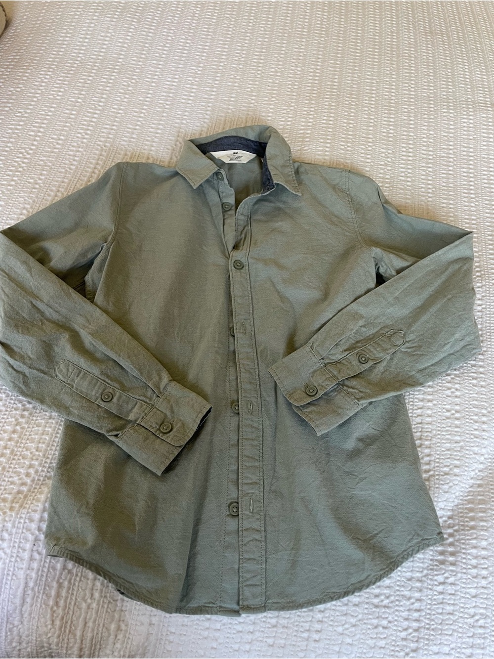H&M Kids Olive Green Button-Down Shirt